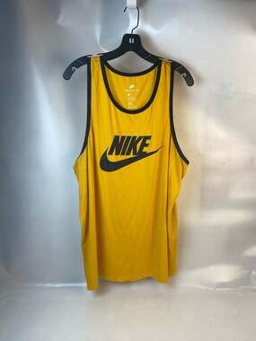 Nike Men's Sportswear Ace Logo Athletic Cut Tank Top - Yellow/Black